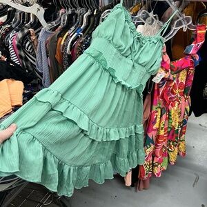 Wild Fable Mint Ruffled Mini Dress